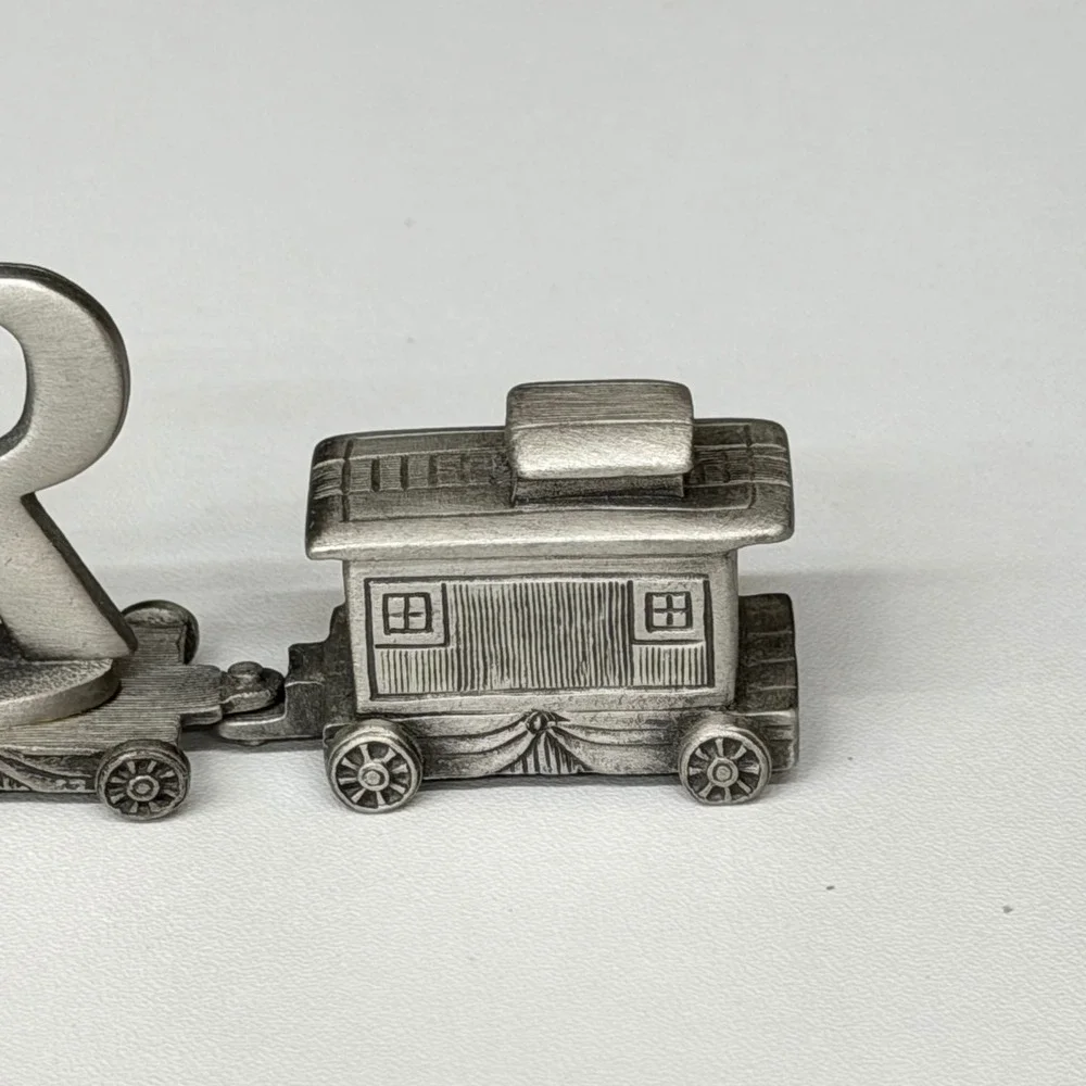 Fort Pewter Vintage #1 Golfer Miniature Train Set Collectible Desk Decor 9pc